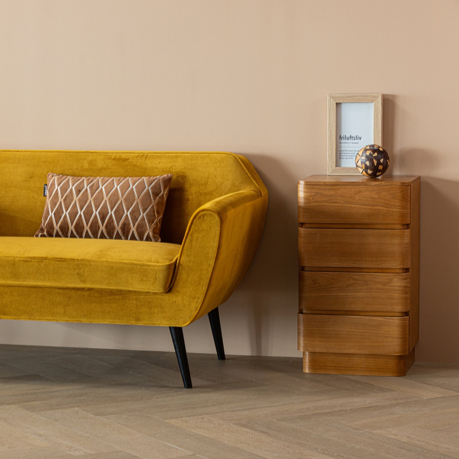 Woood Fejo Dressoir Ladekast 4 Lades Mdf Bruin [Fsc] - KwaliteitWonen.nl
