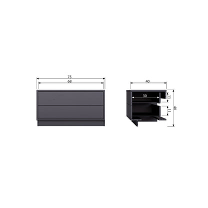 Woood Finca Dressoir TV Meubel 75cm Grenen Zwart [Fsc] - KwaliteitWonen.nl