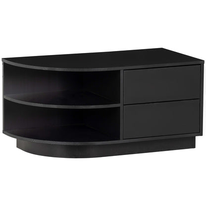 Woood Finca Dressoir TV Meubel Rond Links 78cm Grenen Zwart [Fsc] - KwaliteitWonen.nl