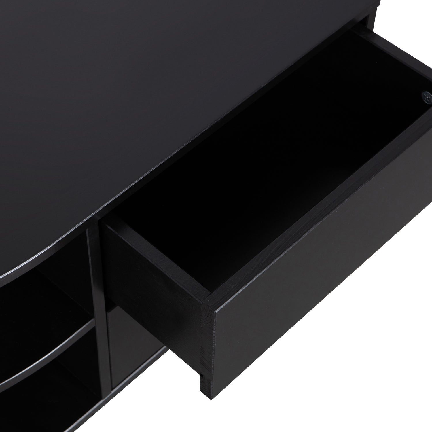 Woood Finca Dressoir TV Meubel Rond Links 78cm Grenen Zwart [Fsc] - KwaliteitWonen.nl