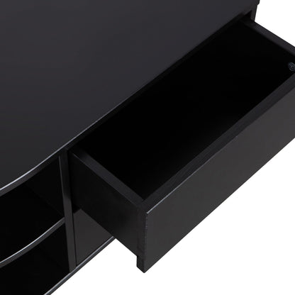 Woood Finca Dressoir TV Meubel Rond Links 78cm Grenen Zwart [Fsc] - KwaliteitWonen.nl