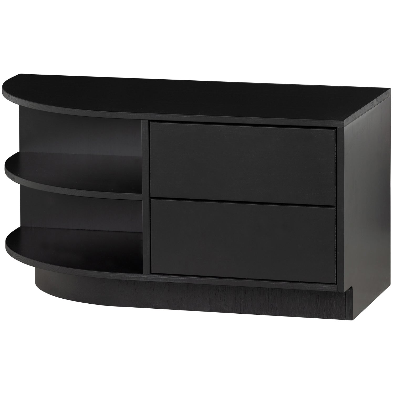 Woood Finca Dressoir TV Meubel Rond Links 78cm Grenen Zwart [Fsc] - KwaliteitWonen.nl