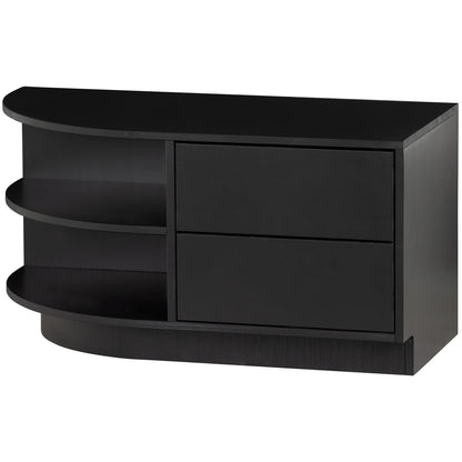 Woood Finca Dressoir TV Meubel Rond Links 78cm Grenen Zwart [Fsc] - KwaliteitWonen.nl