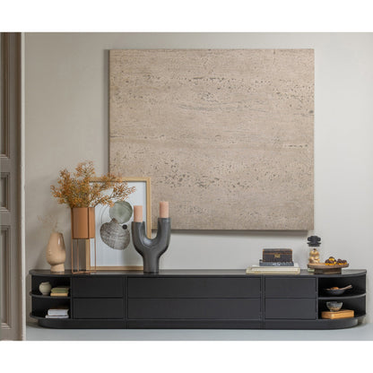Woood Finca Dressoir TV Meubel Rond Rechts 78cm Grenen Zwart [Fsc] - KwaliteitWonen.nl