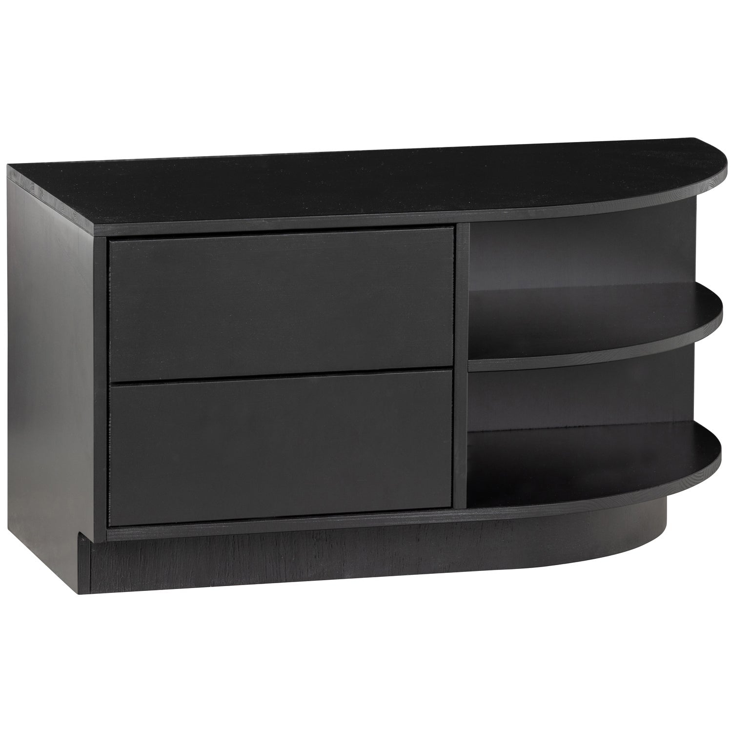 Woood Finca Dressoir TV Meubel Rond Rechts 78cm Grenen Zwart [Fsc] - KwaliteitWonen.nl