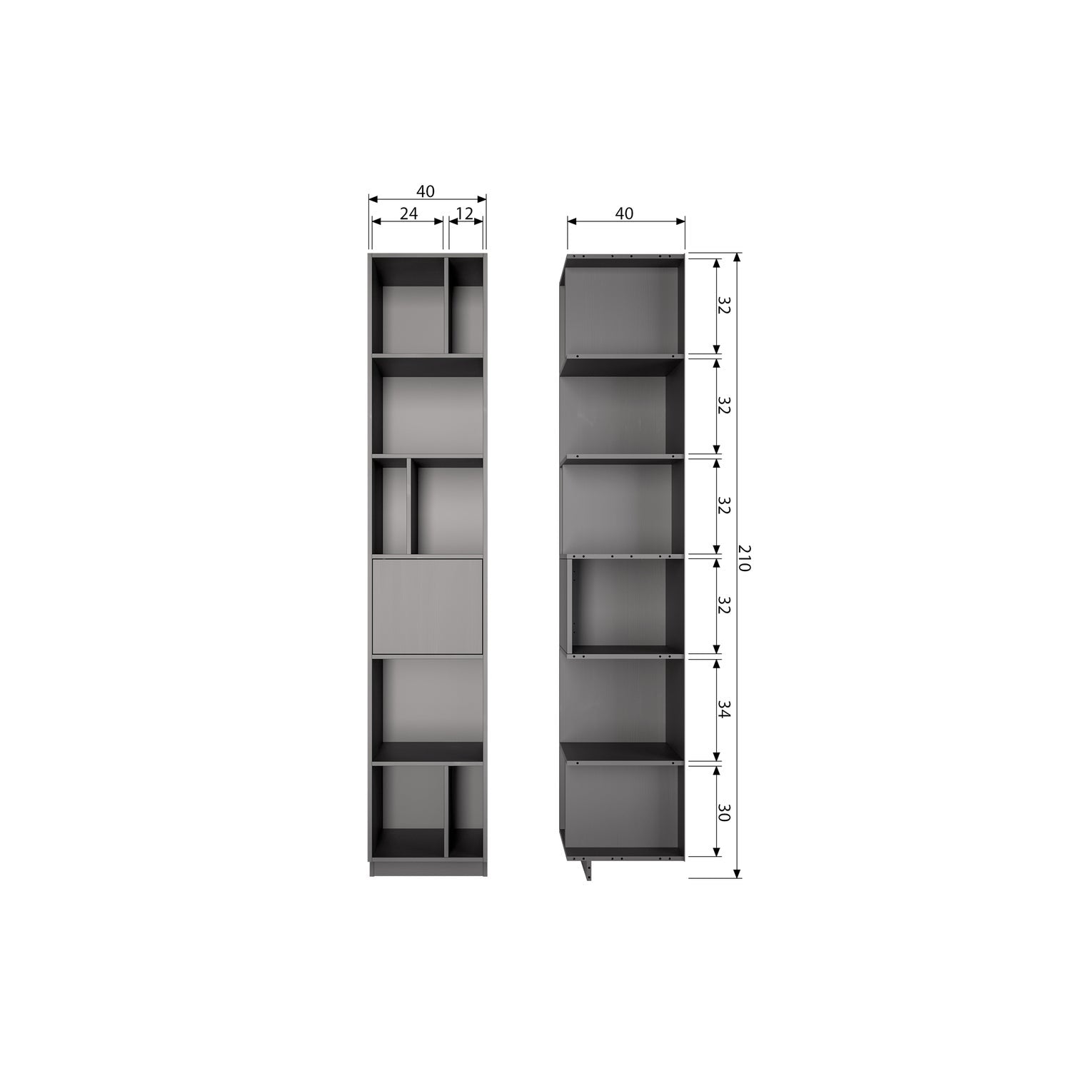 Woood Finca Open Vakkenkast 40cm Grenen Zwart [Fsc] - KwaliteitWonen.nl