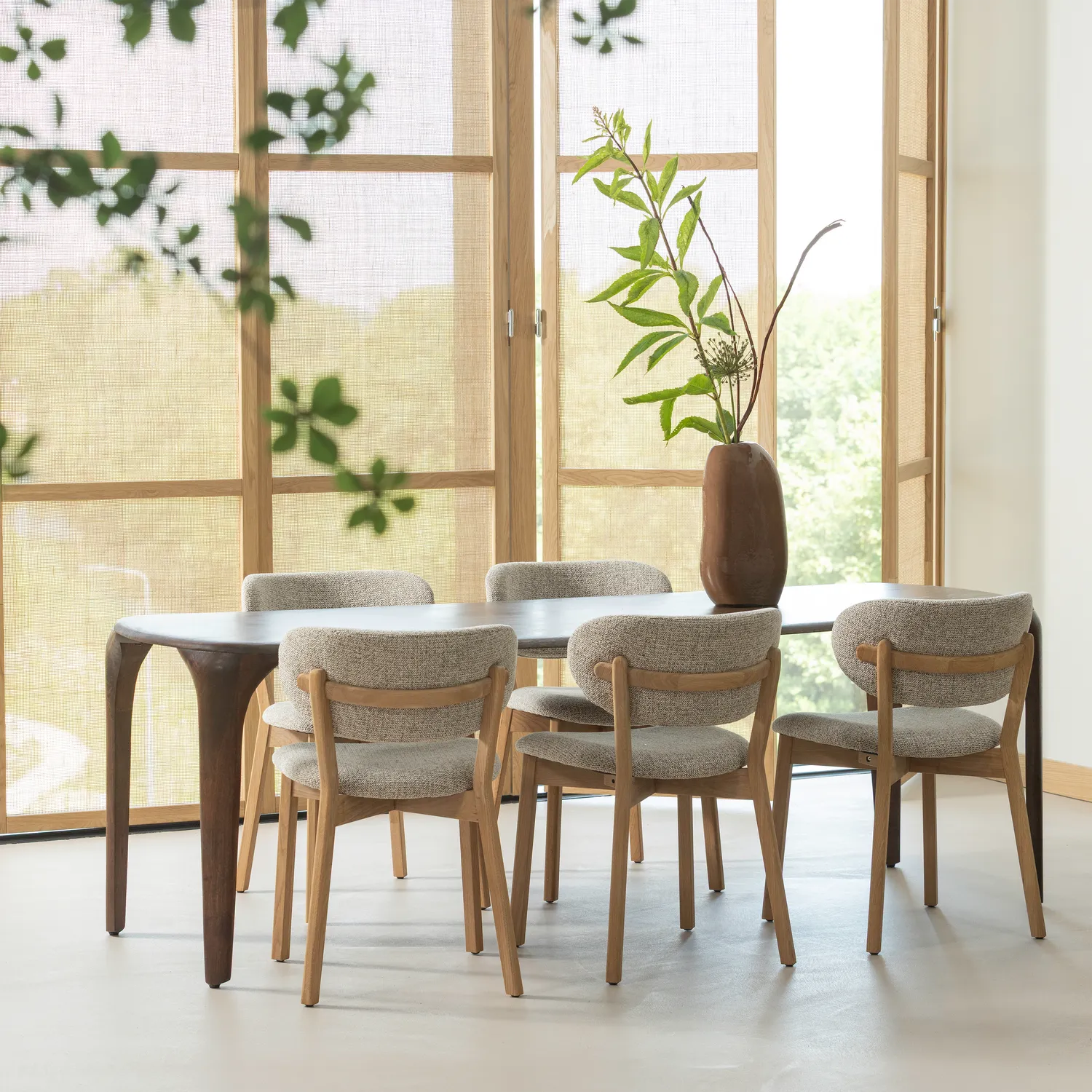 Woood Fiore Eettafel Mangohout Donkerbruin 230x95cm - KwaliteitWonen.nl