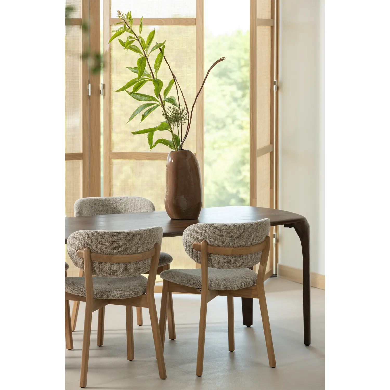 Woood Fiore Eettafel Mangohout Donkerbruin 230x95cm - KwaliteitWonen.nl