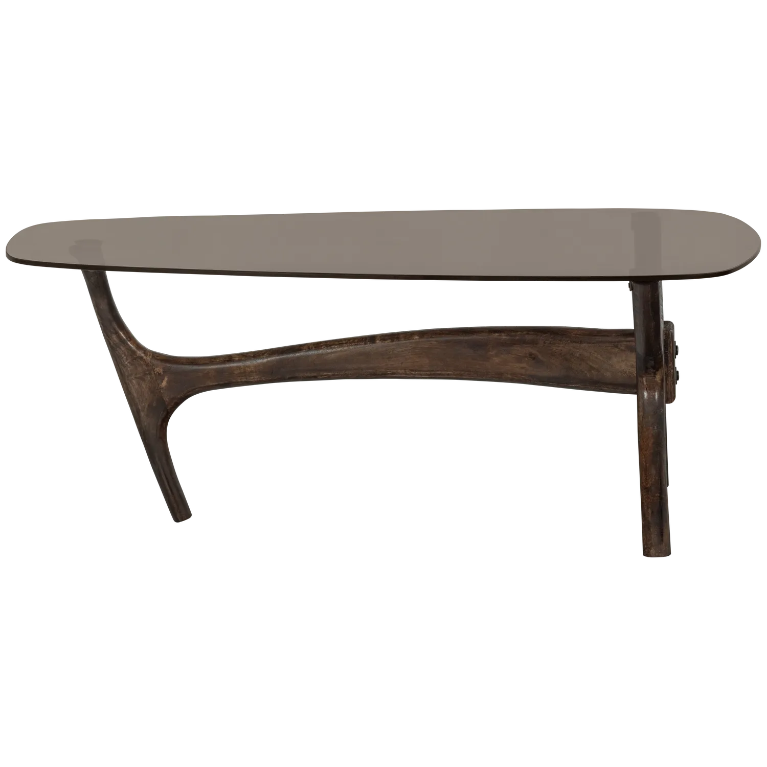 Woood Flash Salontafel Mangohout Glas Walnoot - KwaliteitWonen.nl