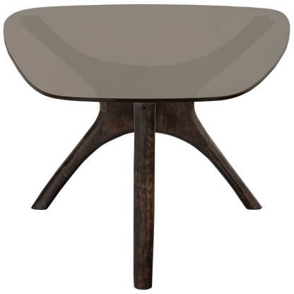 Woood Flash Salontafel Mangohout Glas Walnoot - KwaliteitWonen.nl