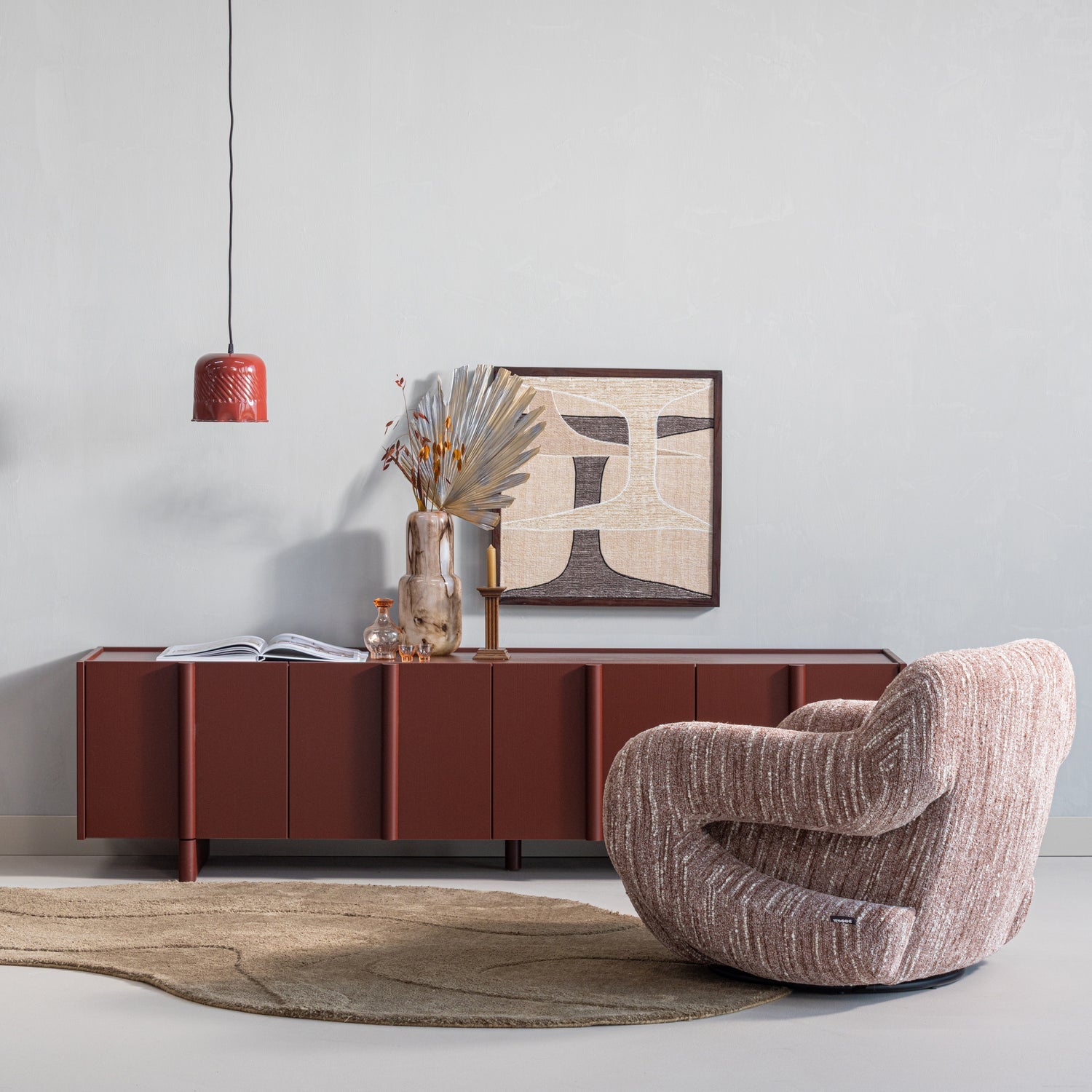 Woood Folke Fauteuil Chenille Oudroze Melange - KwaliteitWonen.nl