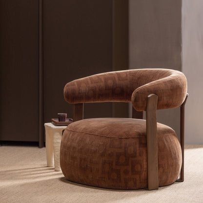 Woood Foon Fauteuil 3D Structuurstof Bruin [Fsc] - KwaliteitWonen.nl