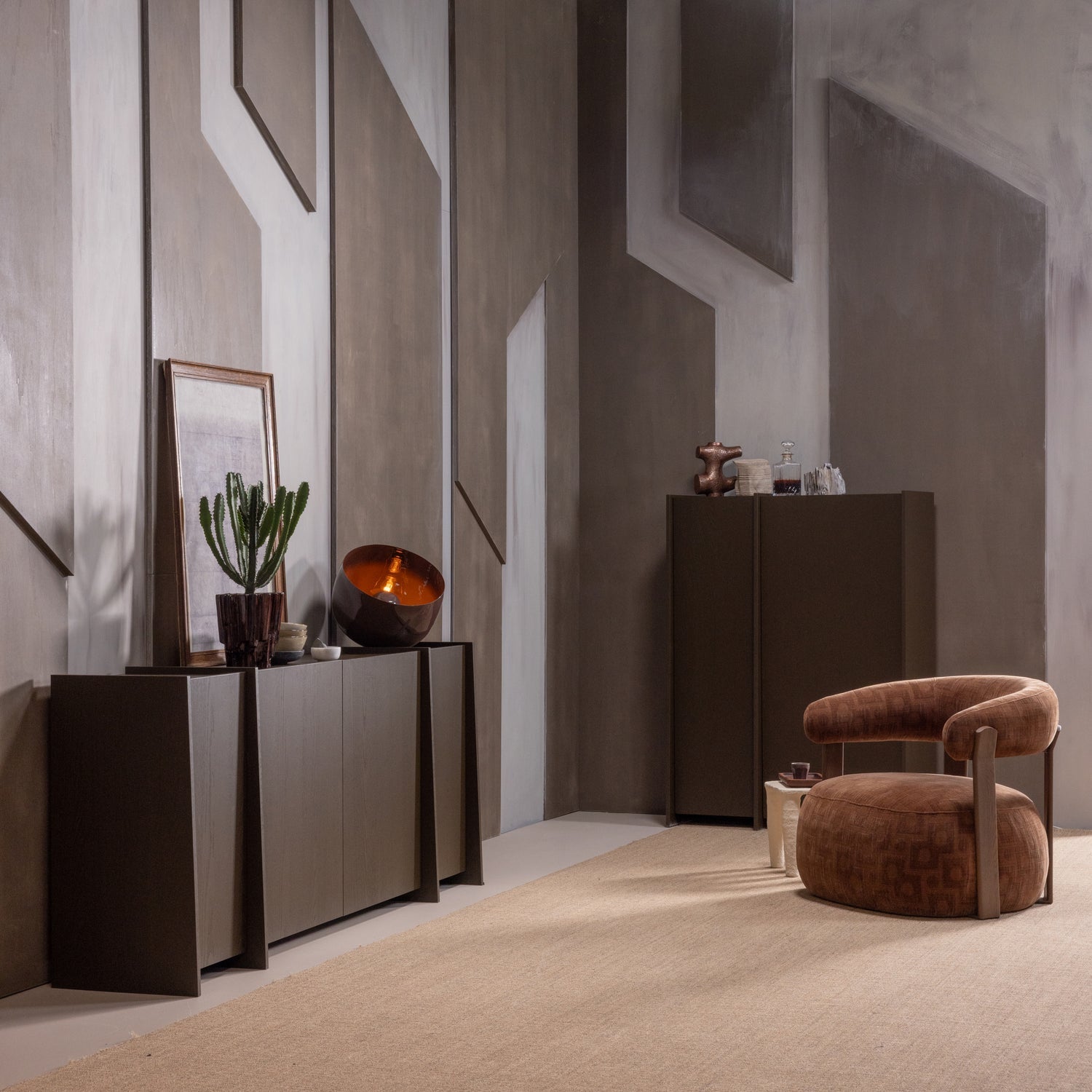 Woood Foon Fauteuil 3D Structuurstof Bruin [Fsc] - KwaliteitWonen.nl
