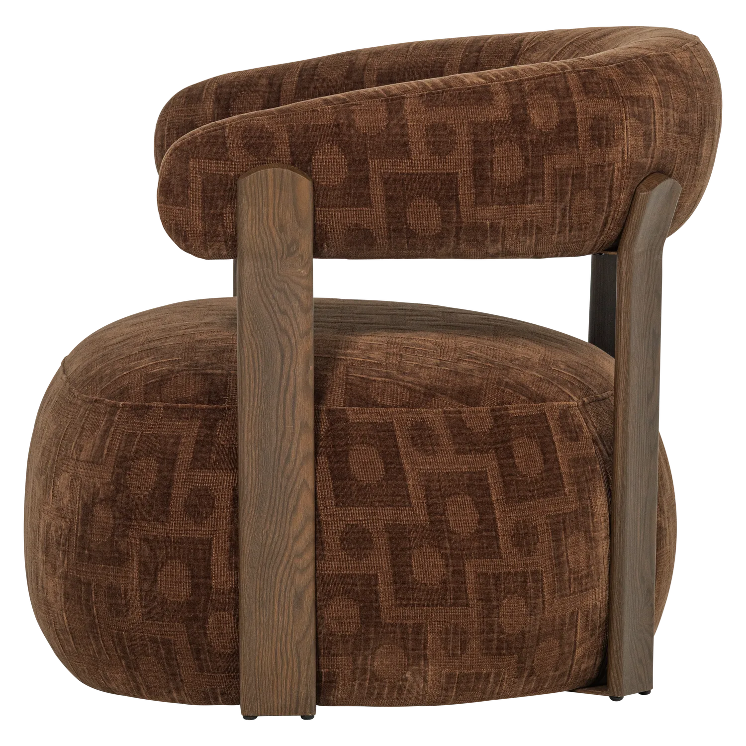 Woood Foon Fauteuil 3D Structuurstof Bruin [Fsc] - KwaliteitWonen.nl