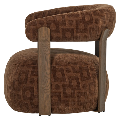 Woood Foon Fauteuil 3D Structuurstof Bruin [Fsc] - KwaliteitWonen.nl