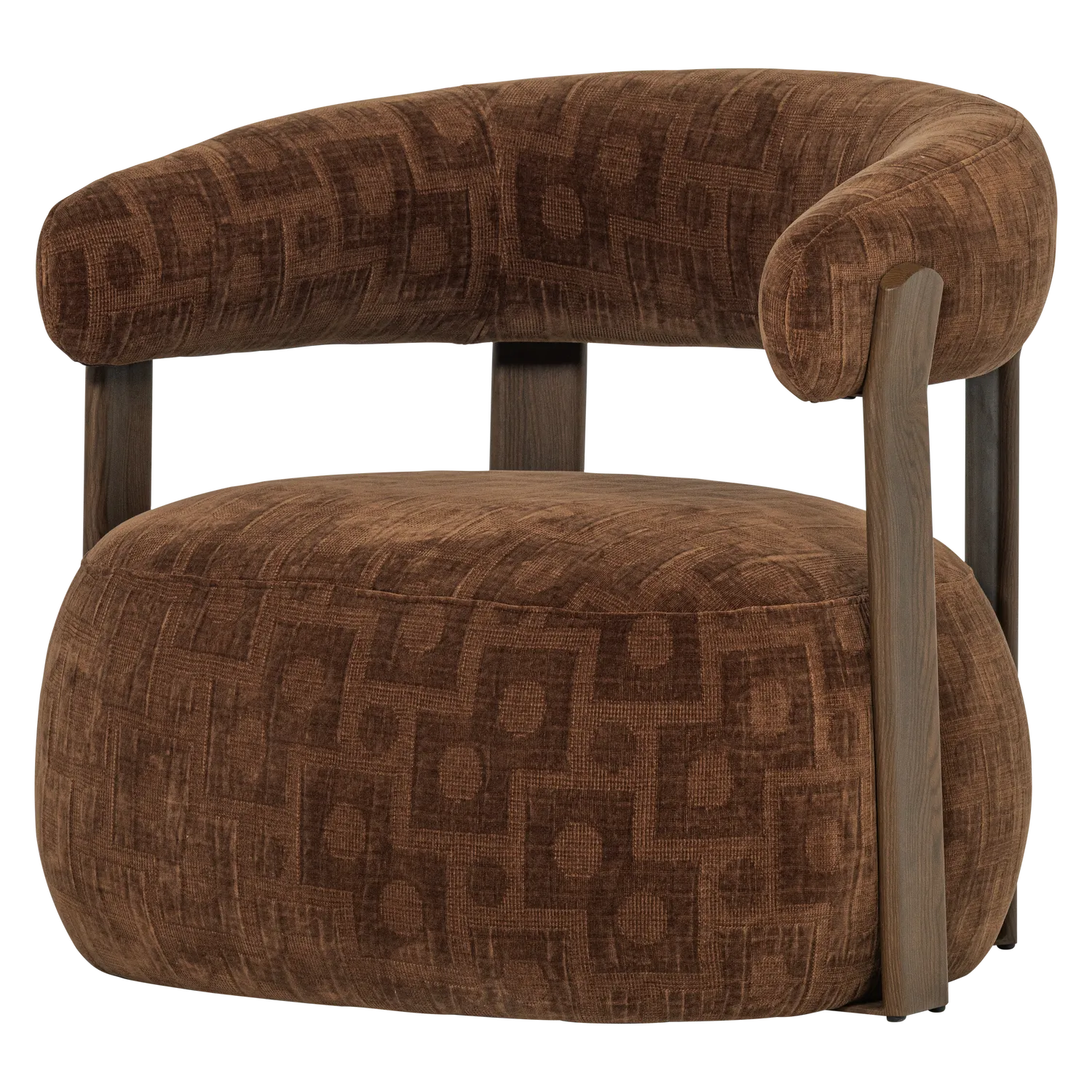 Woood Foon Fauteuil 3D Structuurstof Bruin [Fsc] - KwaliteitWonen.nl