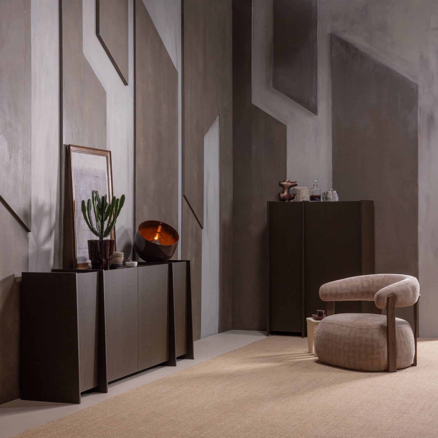 Woood Foon Fauteuil 3D Structuurstof Zand [Fsc] - KwaliteitWonen.nl