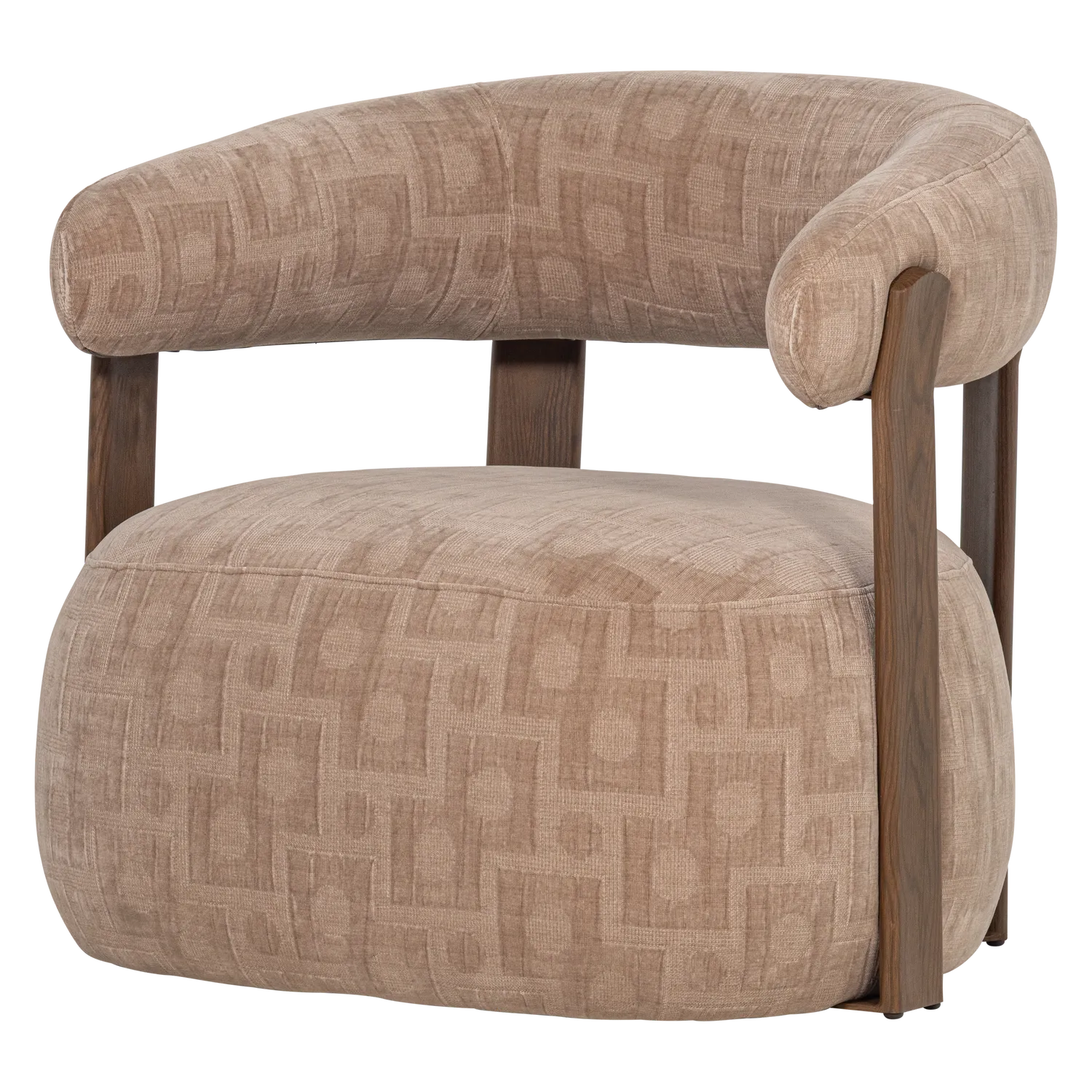 Woood Foon Fauteuil 3D Structuurstof Zand [Fsc] - KwaliteitWonen.nl