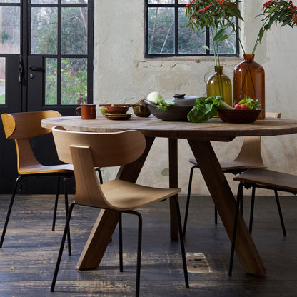 Woood Form Houten Stoel Met Metalen Poot Naturel - KwaliteitWonen.nl