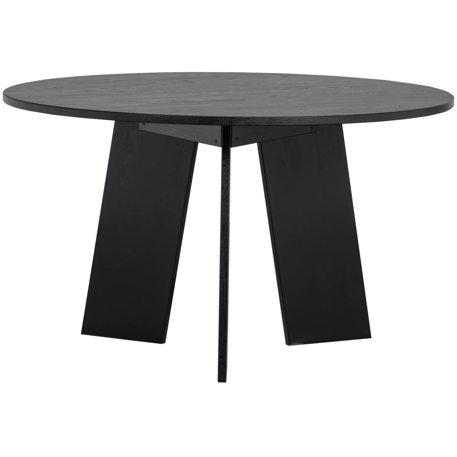Woood Fries Eettafel Rond 129cm Eiken Blacknight [Fsc] - KwaliteitWonen.nl