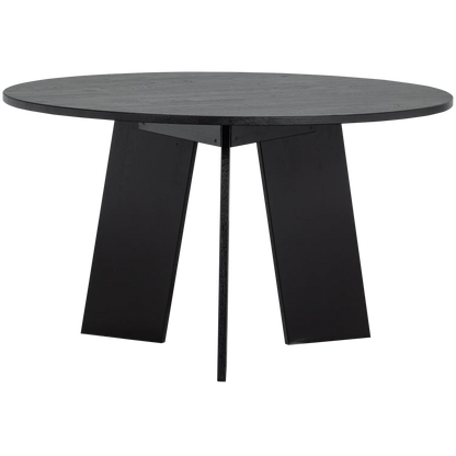 Woood Fries Eettafel Rond 129cm Eiken Blacknight [Fsc] - KwaliteitWonen.nl