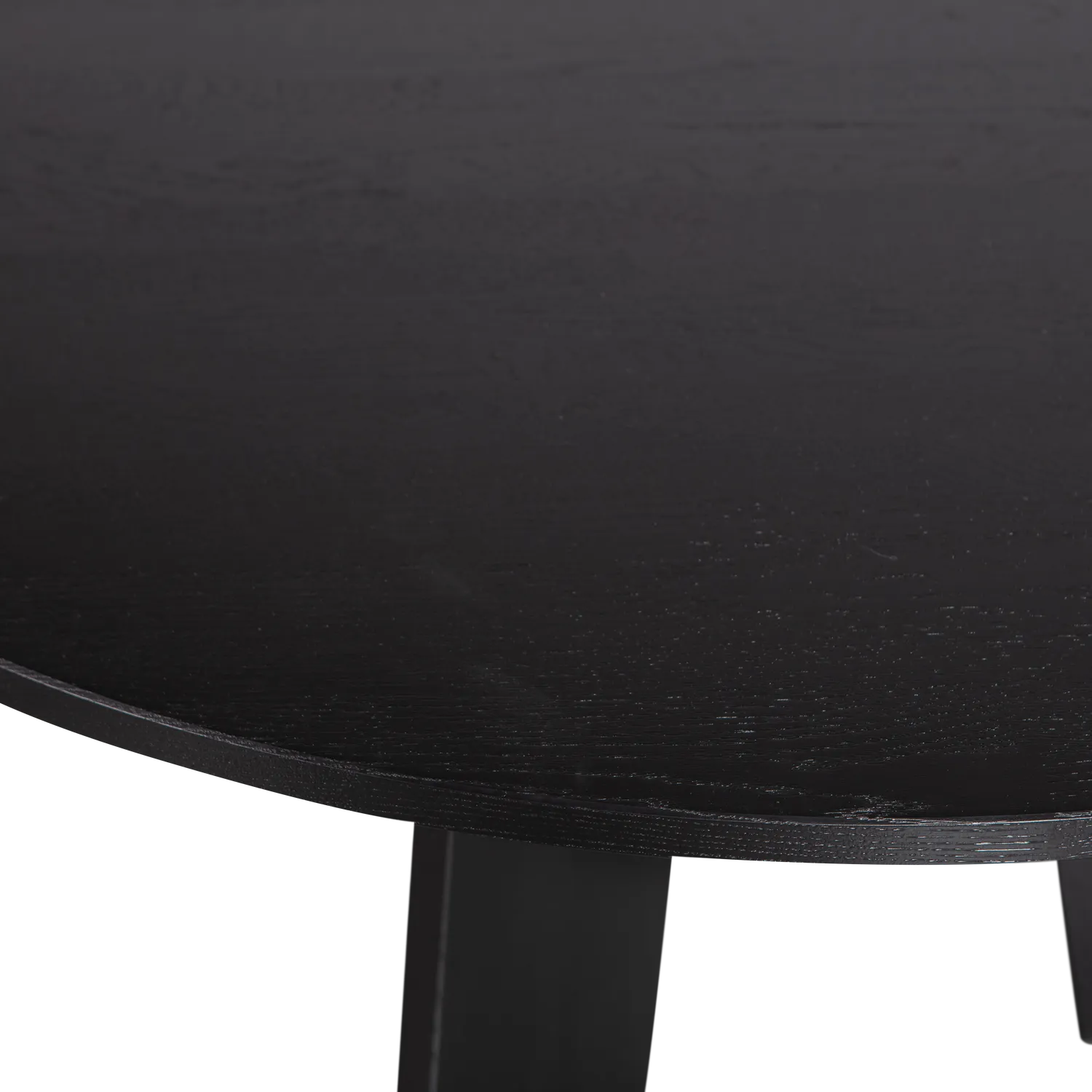 Woood Fries Eettafel Rond 129cm Eiken Blacknight [Fsc] - KwaliteitWonen.nl
