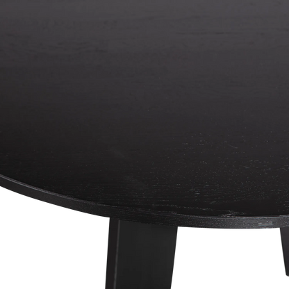 Woood Fries Eettafel Rond 129cm Eiken Blacknight [Fsc] - KwaliteitWonen.nl