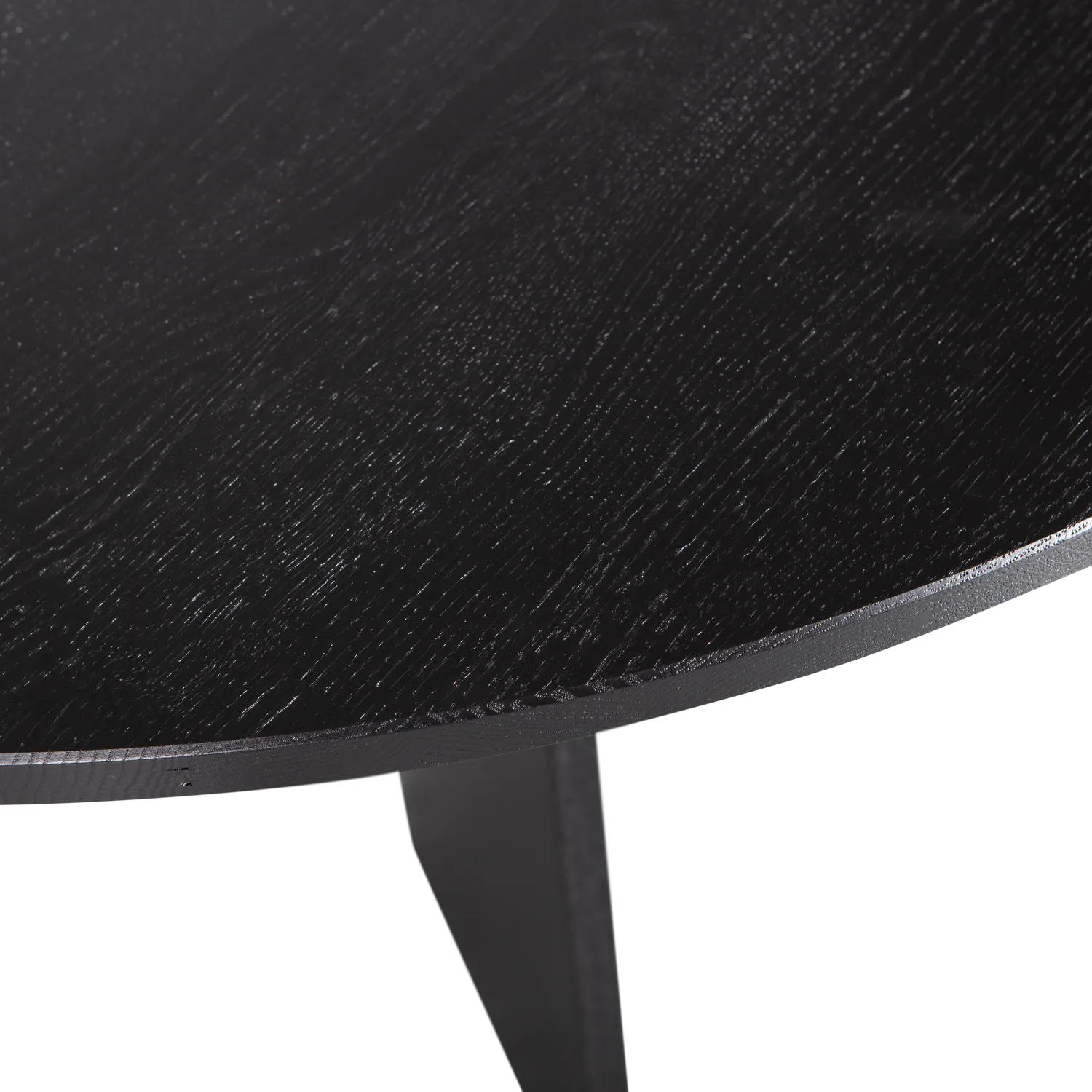 Woood Fries Eettafel Rond 129cm Eiken Blacknight [Fsc] - KwaliteitWonen.nl