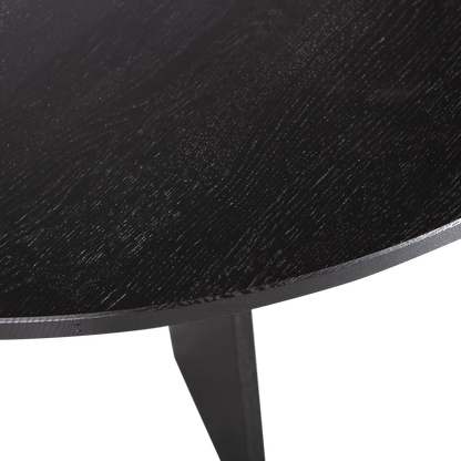 Woood Fries Eettafel Rond 129cm Eiken Blacknight [Fsc] - KwaliteitWonen.nl