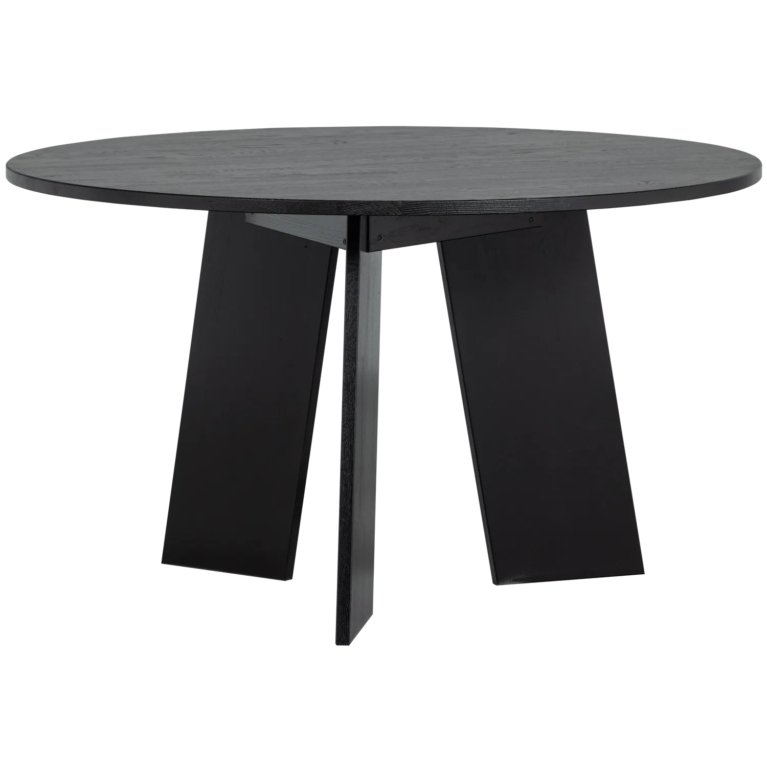 Woood Fries Eettafel Rond 129cm Eiken Blacknight [Fsc] - KwaliteitWonen.nl