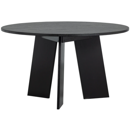 Woood Fries Eettafel Rond 129cm Eiken Blacknight [Fsc] - KwaliteitWonen.nl