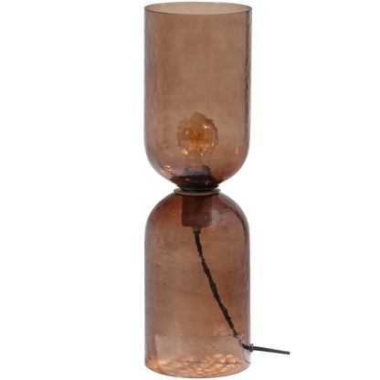 Woood Gigi Tafellamp Gehamerd Glas Bruin - KwaliteitWonen.nl
