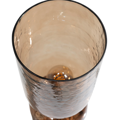 Woood Gigi Tafellamp Gehamerd Glas Bruin - KwaliteitWonen.nl