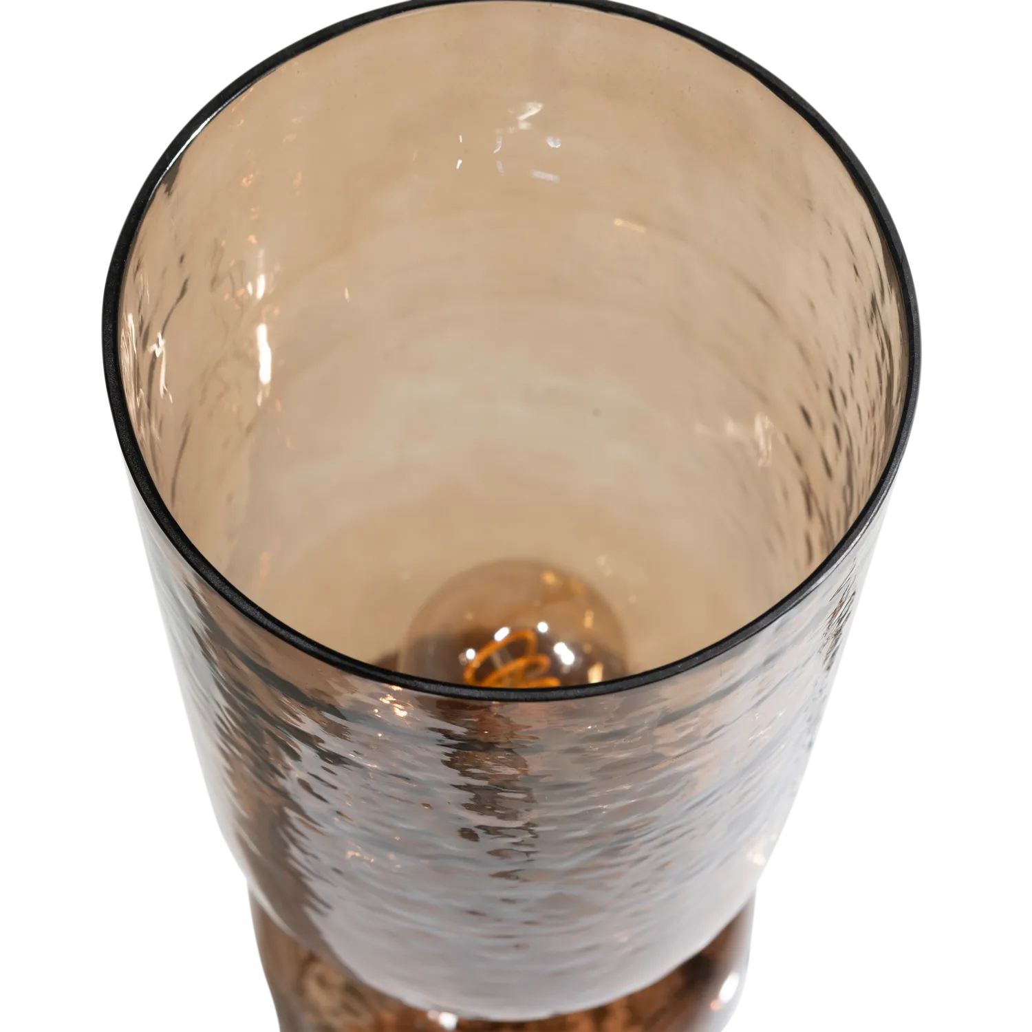 Woood Gigi Tafellamp Gehamerd Glas Bruin - KwaliteitWonen.nl