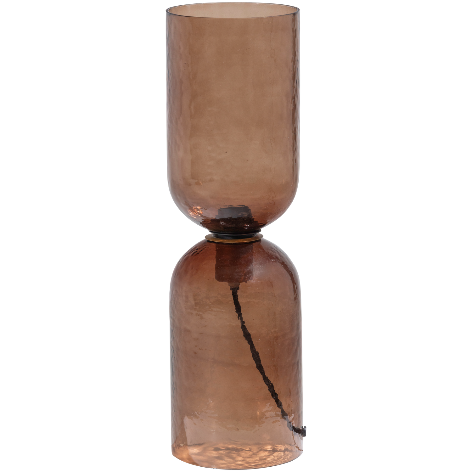 Woood Gigi Tafellamp Gehamerd Glas Bruin - KwaliteitWonen.nl