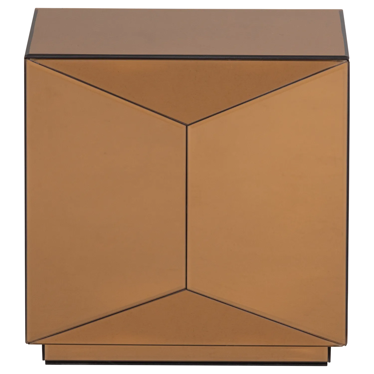 Woood Glintz Bijzettafel Hout Spiegelglas Bruin [Fsc] - KwaliteitWonen.nl