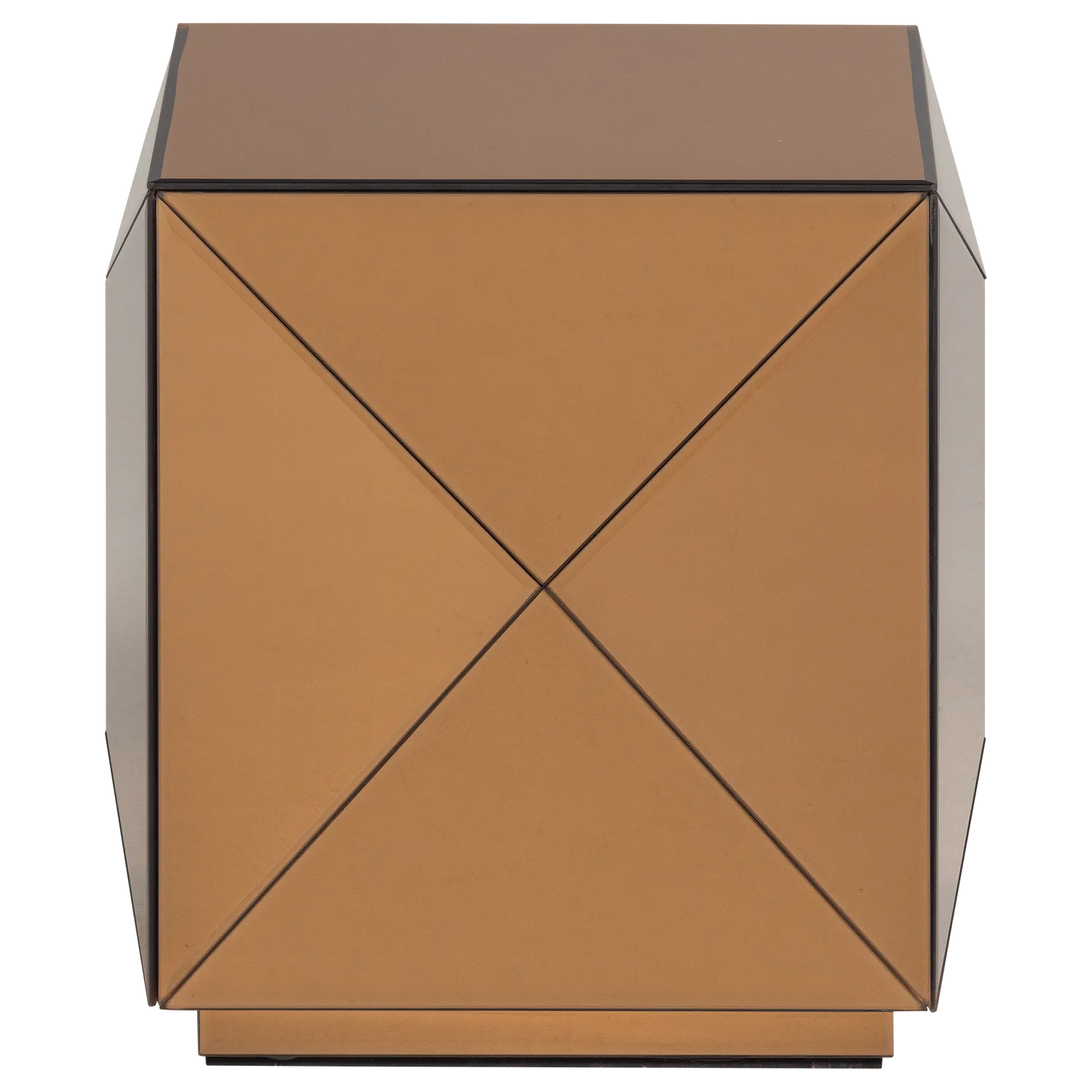 Woood Glintz Bijzettafel Hout Spiegelglas Bruin [Fsc] - KwaliteitWonen.nl