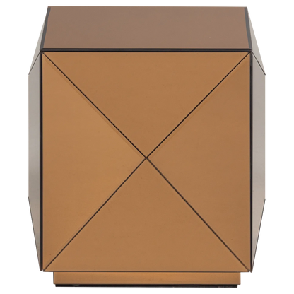 Woood Glintz Bijzettafel Hout Spiegelglas Bruin [Fsc] - KwaliteitWonen.nl