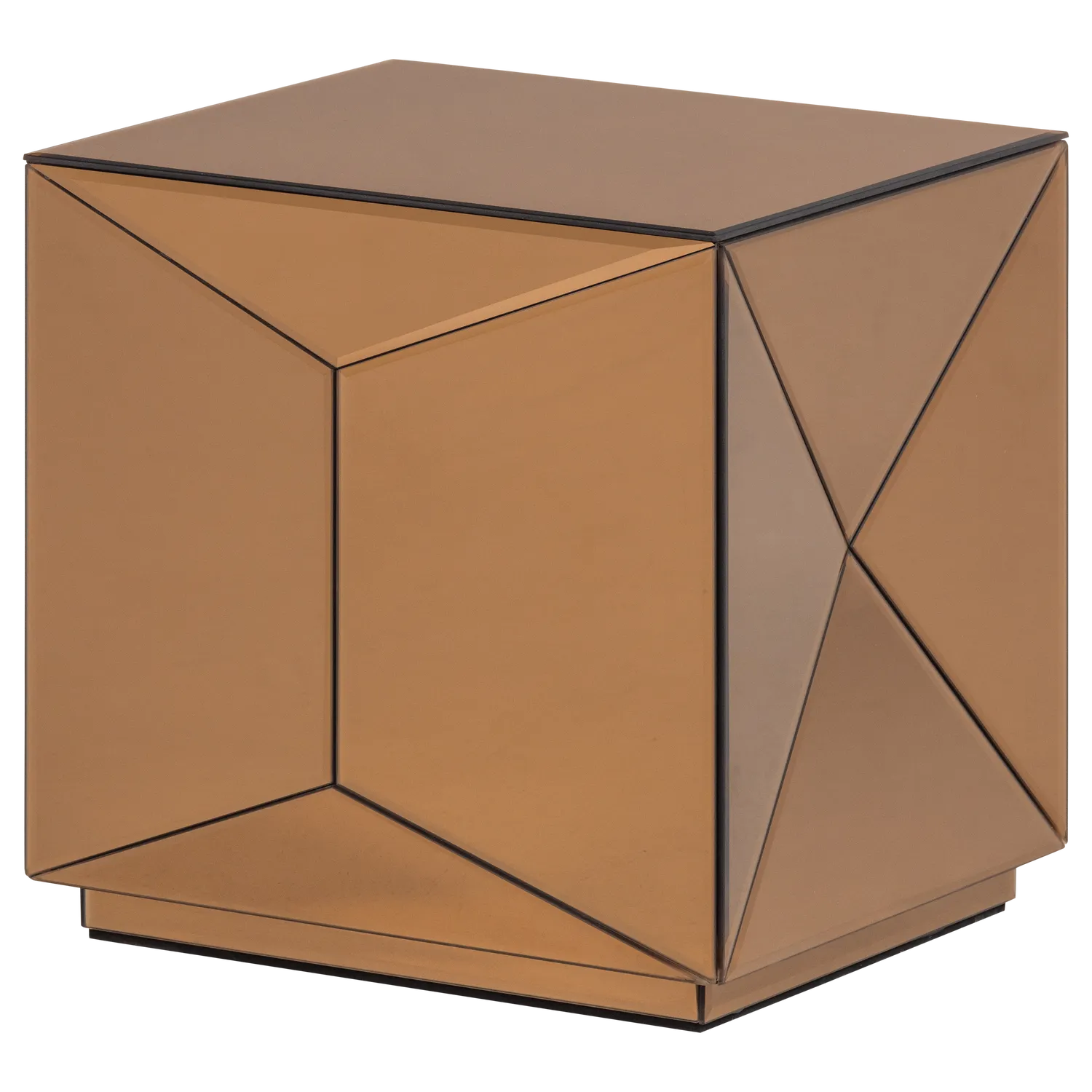 Woood Glintz Bijzettafel Hout Spiegelglas Bruin [Fsc] - KwaliteitWonen.nl