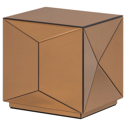 Woood Glintz Bijzettafel Hout Spiegelglas Bruin [Fsc] - KwaliteitWonen.nl