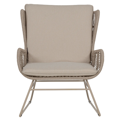 Woood Grace Tuin Loungestoel Staal/Touw Zand - KwaliteitWonen.nl
