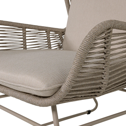 Woood Grace Tuin Loungestoel Staal/Touw Zand - KwaliteitWonen.nl