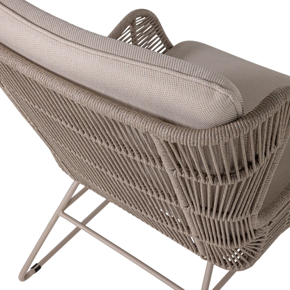 Woood Grace Tuin Loungestoel Staal/Touw Zand - KwaliteitWonen.nl
