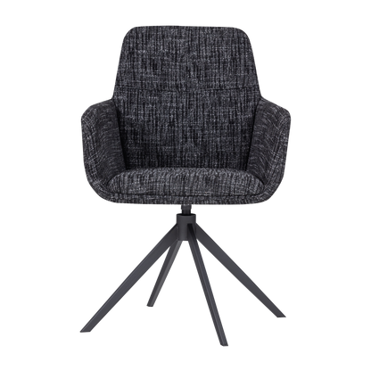 Woood Grant Eetkamerstoel Zwart Melange [Fsc]-Kwaliteitwonen.nl