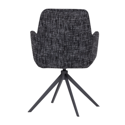 Woood Grant Eetkamerstoel Zwart Melange [Fsc]-Kwaliteitwonen.nl