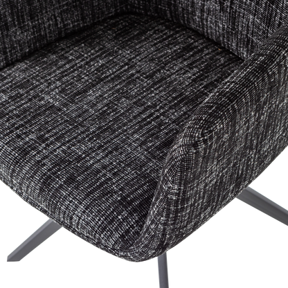 Woood Grant Eetkamerstoel Zwart Melange [Fsc]-Kwaliteitwonen.nl