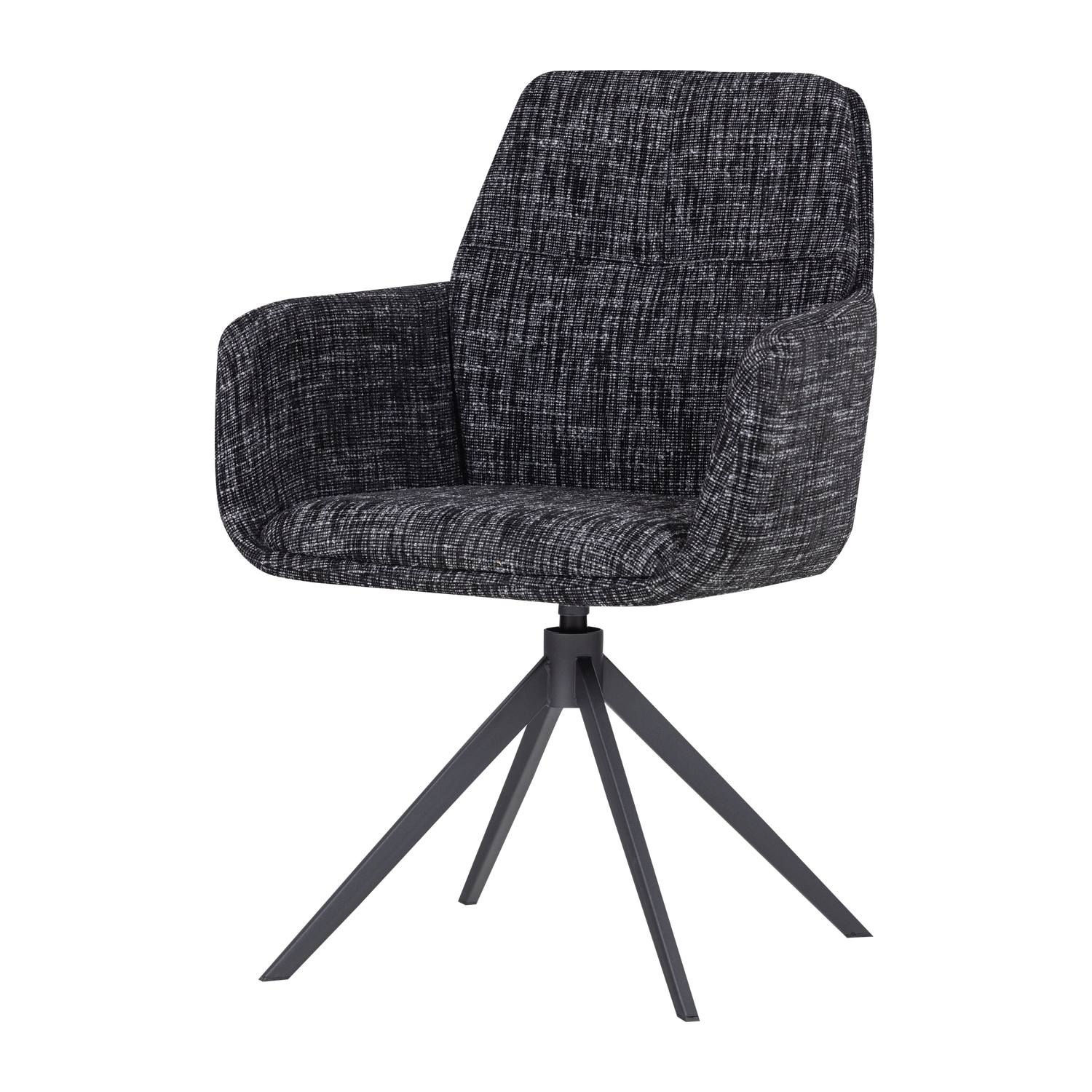 Woood Grant Eetkamerstoel Zwart Melange [Fsc]-Kwaliteitwonen.nl