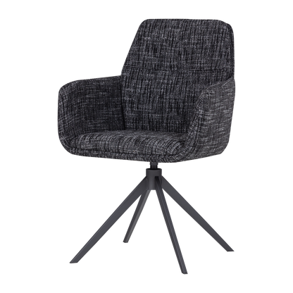 Woood Grant Eetkamerstoel Zwart Melange [Fsc]-Kwaliteitwonen.nl