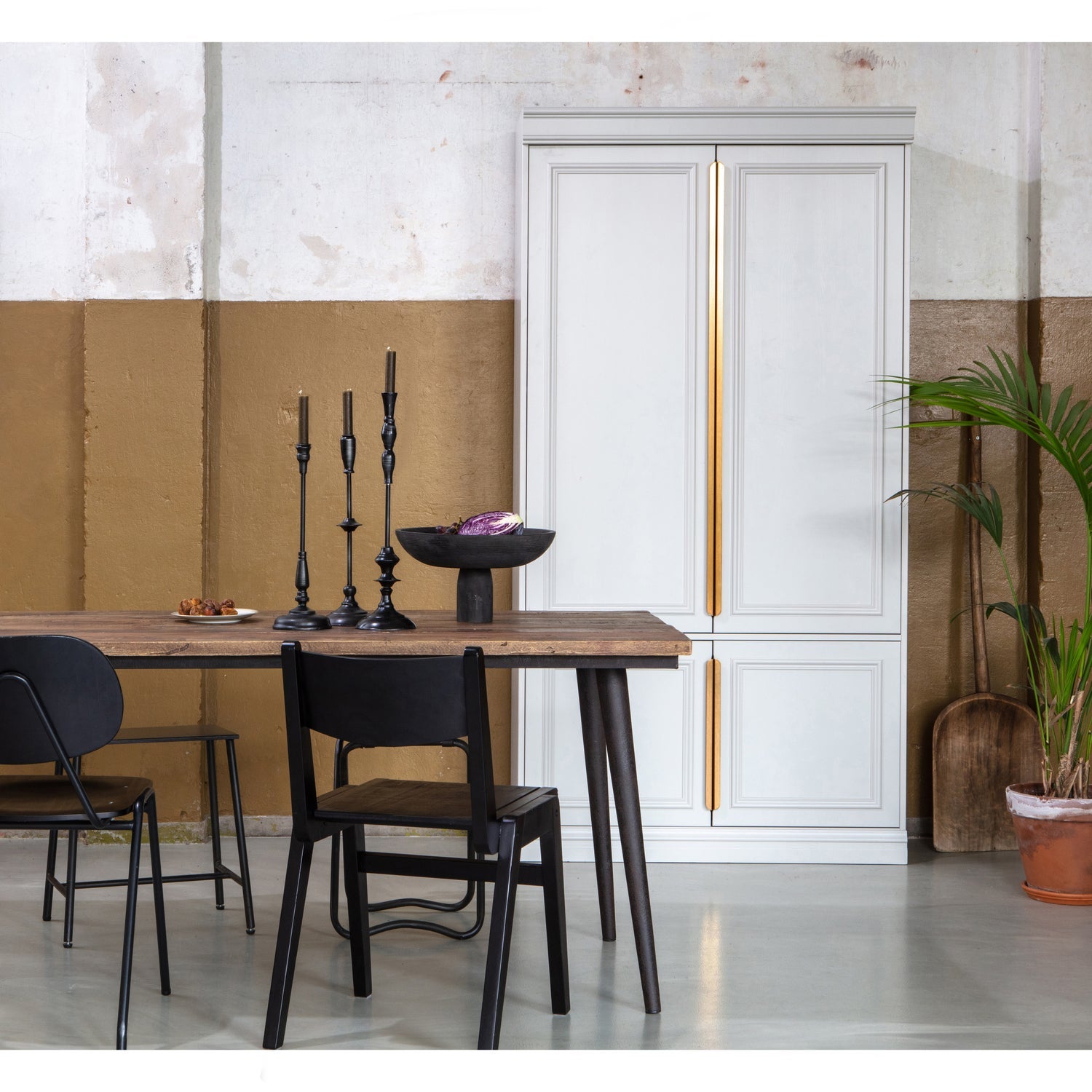 Woood Guild Tafel Naturel Zwart Onderstel 220x90cm - KwaliteitWonen.nl