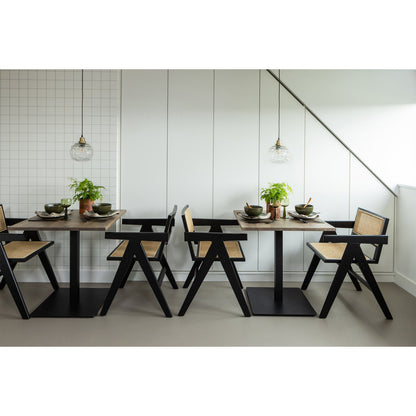 Woood Gunn Eetkamerstoel Rattan/Hout Zwart - KwaliteitWonen.nl